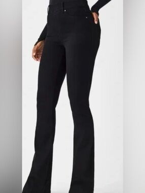 Spanx Petite Black Pull On Bootcut Jeans